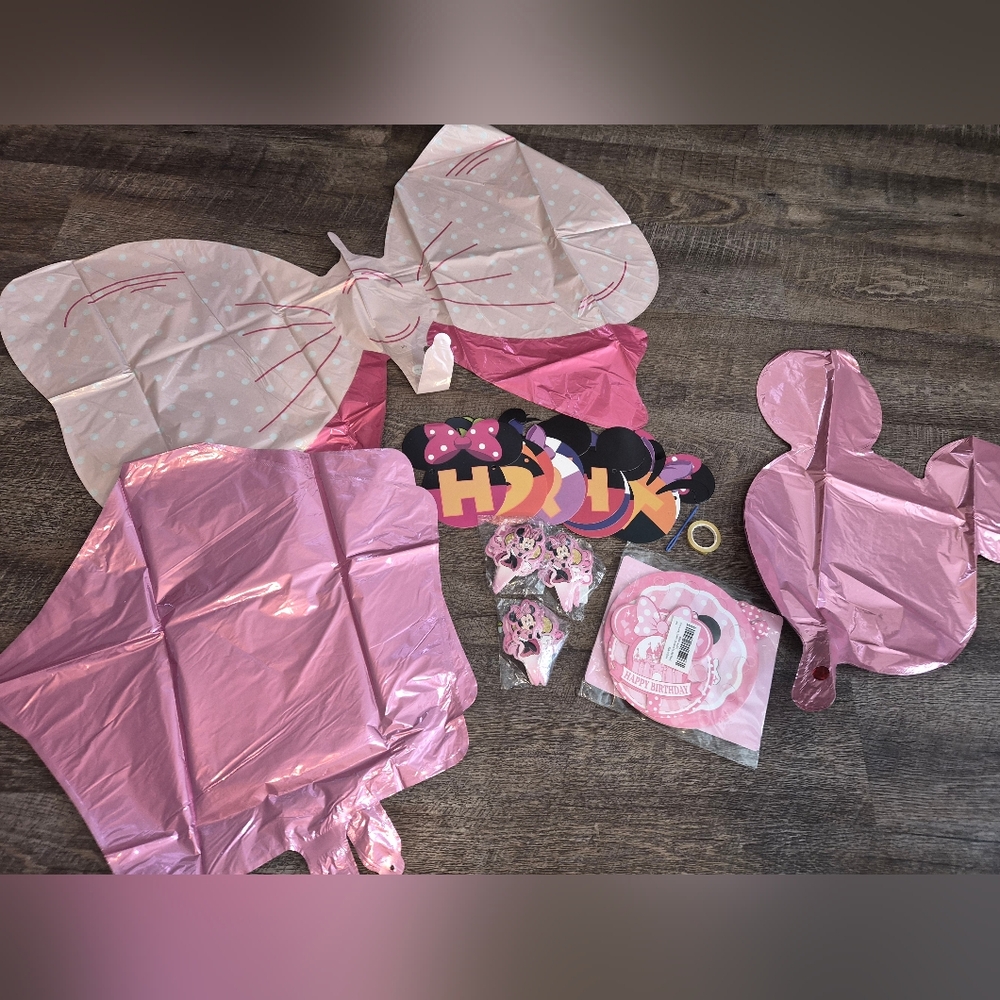 Pink Minnie Mouse Birthday Party Supplies Decorations Bundle Set